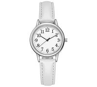 Genérico Reloj con Esfera y Correa para Mujer, Regalo de, de Cuero de, Minimalista, Elegante, para Mujer Reloj Fósil Relojes Digital Relojes (White, One Size)