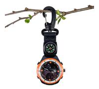 Generico Reloj con - Luminoso en la Oscuridad - Reloj con mosquetón | para Actividades al Aire Libre, Camping, Senderismo, Mochila de Hombro, Deporte, montañismo, Naranja, riferimento