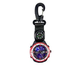 Generico Reloj con para hombre | de supervivencia al aire libre - Reloj de mochila con mosquetón, apto para camping, senderismo, mochila de hombro, deportes y actividades de montañismo,