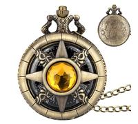 Genérico Reloj De Bolsillo Vintage - Functional Ergonomic Relojes con Números, Romanos Y Cadena, Estilo Steampunk Mecánico Cuerda Manual | Multipurpose Outdoor Indoor Utility Premium