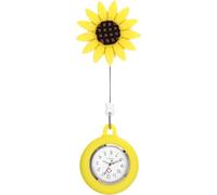 Genérico Reloj de Enfermera Broche Colgante y Esfera Grande en Diseño Girasol, Material Silicona y Aleación de Zinc, Estilo Simple para Estudiantes y Profesionales