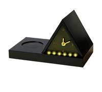 Generico Reloj de mesita de noche, estantería para libros y tabletas con portavasos, para hombres, estudiantes, profesores, autores, ratones de biblioteca, rincón de lectura, zona de noche