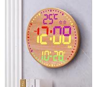 Genérico Reloj De Pared A Color, Despertador con Control Remoto, Pantalla Multifunción, Ajuste De Brillo, Aplicación Multiescena