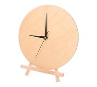 Genérico Reloj de Pared de Madera Redondo 25 Cm con Base Soporte para Bricolaje, Esfera en Blanco para Decoración del Hogar y Manualidades Creativas, Reloj Silencioso para Sala, Dormitorio