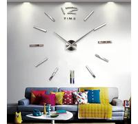 Genérico Reloj de Pared DIY Horas Gruesas 3D Adhesivas Agujas Grandes Largas 40-31 cm Ideal Casa Salón Cocina Oficina Bar Restaurante Peluquería y Negocios (RP01-Plata)