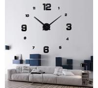 Genérico Reloj de Pared DIY Horas Gruesas 3D Adhesivas Agujas Grandes Largas 40-31 cm Ideal Casa Salón Cocina Oficina Bar Restaurante Peluquería y Negocios (Negro)