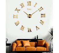 Genérico Reloj de Pared DIY Horas Gruesas 3D Adhesivas Agujas Grandes Largas 40-31 cm Ideal Casa Salón Cocina Oficina Bar Restaurante Peluquería y Negocios (RP11-Dorado)