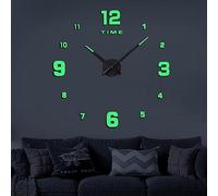 Genérico Reloj de Pared DIY Horas Gruesas 3D Adhesivas Agujas Grandes Largas 40-31 cm Ideal Casa Salón Cocina Oficina Bar Restaurante Peluquería y Negocios (Fluorescente)
