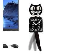 Genérico Reloj De Pared Gato - Kit-Cat-Klock | Cola Móvil Ergonómica | Reloj Vintage | Decoración Hogar Elegante | Familia, Amigos, Mujeres | Dormitorio, Oficina, Sala, Aula