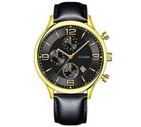 Genérico Reloj de pulsera analógico de cuarzo con caja de acero inoxidable para hombre original, d, talla única