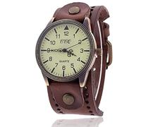 Genérico Reloj de Pulsera de Cuero de Marca Vintage de Reloj Hombres Mujeres Reloj de Hombre Galaxy 5 Banda (a-Coffee, One Size)