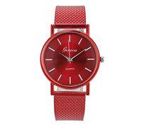 Genérico Reloj de Pulsera de Inoxidable y número Hombre, Reloj de Pulsera para Mujer, Reloj de aleación para Hombre Galaxy I Banda (Red, One Size)