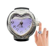 Genérico Reloj de vintage - Reloj de dedo con forma de corazón de cuarzo con | Creative Heart Shape Finger Watch Cuarzo Analog Round Ring Watch para mujeres hombres
