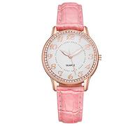 Genérico Reloj Diamond Watch Belt Luxury Fashion Ladies Reloj de Mujer Digital Pulsera Relojes Automático Reloj (Pink, One Size)