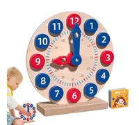 Genérico Reloj didáctico para niños - Aprender a Decir la Hora con Reloj de Madera y 18 Tarjetas de Actividades, Conjunto de práctica de Tiempo Educativo para niños | Juego Educativo Infantil