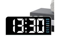Generico Reloj digital | Modern Battery Powered Temperature Date Display | LED Alarm Clocks For Bedrooms | Battery Powered Ambient Lighting For Home Office Living Room Apartment Desk Bookshelf Travel