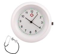 Genérico Reloj Estetoscopio con Clip: Reloj De Pecho para Enfermeras, Está Hecho De Material De Aleación De Zinc Resistente Y Duradero, Y Material De Cinturón De Nailon Y Liviano | Mirar