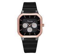 Genérico Reloj Fashion Jelly Eye Watch Three Women's Quartz Silicone Women's Watch Relojes Fósil Reloj Mujeres Reloj (Black, One Size)