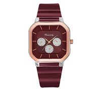 Genérico Reloj Fashion Jelly Eye Watch Three Women's Quartz Silicone Women's Watch Relojes Fósil Reloj Mujeres Reloj (Red, One Size)