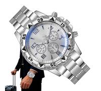 Generico Relojes de Hombre, clásico analógico, de Lujo - Metal mecanizado Relojes de Mano - para Casual, Diario, Oficina, Viaje, Fiesta, Eventos, cumpleaños, día del Padre, Plateado,