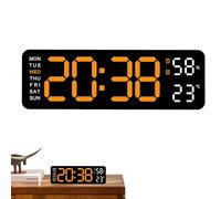 Genérico Relojes de Pared Digital: de Pantalla LED, Temporizador de Alarma electrónica | Dispositivo de exhibición de Tiempo Moderno, Rectangular de Fuente Grande para Sala de Estar Dormitorio de c