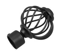 Genérico Remate Decorativo para Barra de Cortina Romana Negro 28 Mm Tapa Metálica de Extremo para Cortinas de Ventana en Sala y Dormitorio