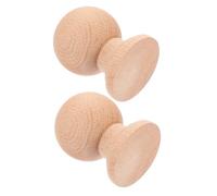 Genérico Remates de Madera Redondos Tallados 2 Piezas para Barandillas de Escalera y Postes de Cama, Tapas Decorativas de Madera Dura para Interiores y Exteriores