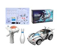 Genérico Remote Car with Hand Crank Charging, Rechargeable RC Vehicle Toy with Remote Control for Kids Ages 3-5, Educational Car Model for Boys Girls Early Learning Playtime Fun 12x6x6.5cm