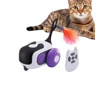 Genérico Remote Cat Toy, Smart Interactive Feather Toy, Rechargeable Cat Enrichment Toys, Boredom Buster for All Breeds, Interactive Remote-Controlled Toy for Cats to Boost Activity and Engagement