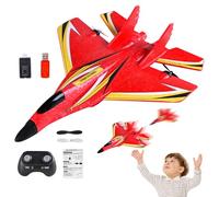 Genérico Remote Control Airplane | Colorful LED Lights R LAN | Ed Outdoor irraft Toy, Waterproof 2.4G z R Ying Toy for Kids Adults Beginners