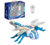 Genérico Remote Control Dragonfly, 2.4GHz Flying Robot, 12.99x12.6x2.95 Inches LED Lights and Spray, Realistic RC Dragonfly Toy with Music for Kids, Adults, Outdoor Interactive Model