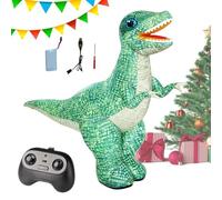 Genérico Remote Control Inflatable Dinosaur | Fabric Green 125×90×40cm Rechargeable RC Dino Toy 360° Rotation Forward Reverse Large Size Ride On Style Interactive Toy For Boys Kids Birthday Gift