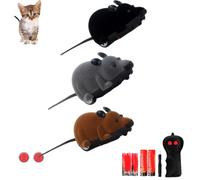 Genérico Remote Control Mouse Cats Toy, Realistic Remote Control Mouse for Cats, Cat Toys for Indoor/Outdoor Exercise, with Battery and Screwdriver (3*Pcs-Mix)