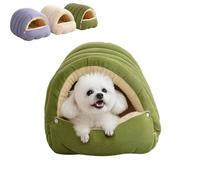 Genérico Removable and Washable Winter Closed-Off Cat Bed, Soft Cozy Sleeping Nest, Warm Cat Bed for Winter, Non-Slip, Machine-Washable Removable Cushion, for Small Dog (Green,45 * 30 * 19cm)