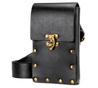 Genérico Renaissance Waist Bag - Vintage Gothic Belt Pouch, Embossed Medallion Mini Travel Satchel, Sturdy Weather Resistant Costume Accessory, Ideal for Festivals Cosplay Halloween