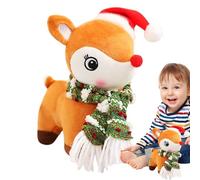 Genérico Reno de Peluche de Navidad - con su Atractivo diseño y Textura Suave, Juguete de Peluche de Alce de 18 cm | Juguetes de de Peluche para, Peluche de Alce de Sombrero de Navidad
