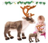 Genérico Rentier Stofftier - Hirsch Plüsch Dekokissen Weiches Rentierspielzeug Elchpuppe | Hochwertiges Material Weihnachtsplüsch für Betten Sofas Stühle Wohnzimmer