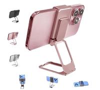 Genérico Repertoireof/Statusun New Upgraded Back Clip Type 360° Folding Bracket, Back Clip Foldable Phone Holder, for All Types Smartphones, Adjustable, Foldable (1 Pcs*Rose Gold)