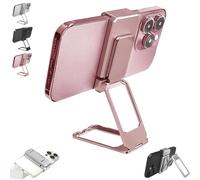 Genérico Repertoireof/Statusun New Upgraded Back Clip Type 360° Folding Bracket, Double Ring Kickstand and Adjustable Grip Stand, for Variousof Smartphones (Pink)