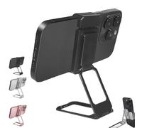 Genérico Repertoireof/Statusun New Upgraded Back Clip Type 360° Folding Bracket, Foldingsturdy for Variousof Smartphone, Metal Double Ring Square Phone Holder (Black)
