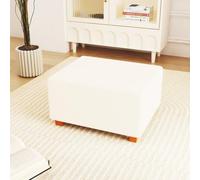 Genérico Reposapiés de Almacenamiento elástico Cuadrado Funda para reposapiés Protector de Muebles de Almacenamiento Funda para Pouf Pouf módulo de sofá Jade Blanco S/45 * 45 * 45cm