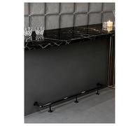 Genérico Reposapiés de Barra con Acabado Cepillado de Acero Inoxidable for Debajo del mostrador, Bares, garajes y vestíbulos.(Black,L:130cm)