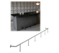 Genérico Reposapiés de Barra con Acabado Cepillado de Acero Inoxidable for Debajo del mostrador, Bares, garajes y vestíbulos.(Original,L:130cm)