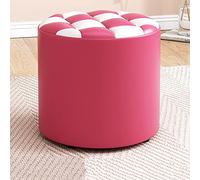 Genérico Reposapiés Redondo otomano Taburete de tocador tapizado con mechones para Sala de Estar, Dormitorio, Oficina en casa, H