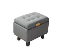 Genérico Reposapiés Tapizado con Botones Y Almacenamiento, Taburete De Tocador, Asiento Acolchado Cuero, For Sala Estar, Dormitorio(Color3)