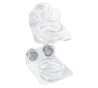 Genérico Reptile Feeding Ledge - Gecko Tray | 8.6x6.6x3cm and 8.6x6.6x4cm Dish with Magnet, Acrylic Material with Suction Cup, Snake Water Bowl for Lizards, Chameleons, Tree Frogs