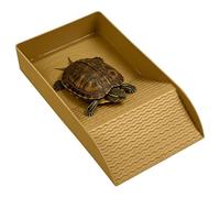 Genérico Reptile Soaking Tray, Hydration Basking Dish, Ramp Access 30cm Bath Bowl, Resin Habitat Build, Terrarium Water Feeding Basin, Turtle Bearded Dragon Lizard Gecko Snake Enclosure Use