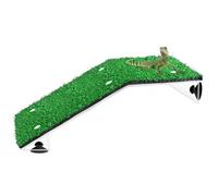 Genérico Reptile Sun Deck, Grass Effect Turtle Ramp, Resting and Climbing Terrace, Aquarium Habitat Accessory with Stable Base, Turtle Lounge with Safe, Tortoise and Aquatic Pet Decor