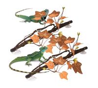 Generico Reptile Tank Branch, 2 Pieces Bendable Climbing Branch With Leaves Suction Cups, 45cm Artificial Reptile Climbing Plants For Gecko Snake Lizard Tree Frog Bearded Dragon Indoor Home Habitat