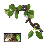 Genérico Reptile Tree Branch Decor - 12.01 Inches Suction Cup Branch with Leaves Terrarium and Enrichment Accessory for Snakes, Lizards, Bearded Dragons, Chameleons, and Small Reptile Habitats